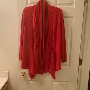 Misook Vibrant Red Draped Cardigan